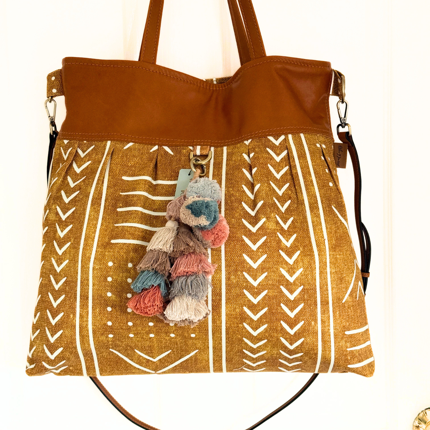 Tan Mudcloth Weekender