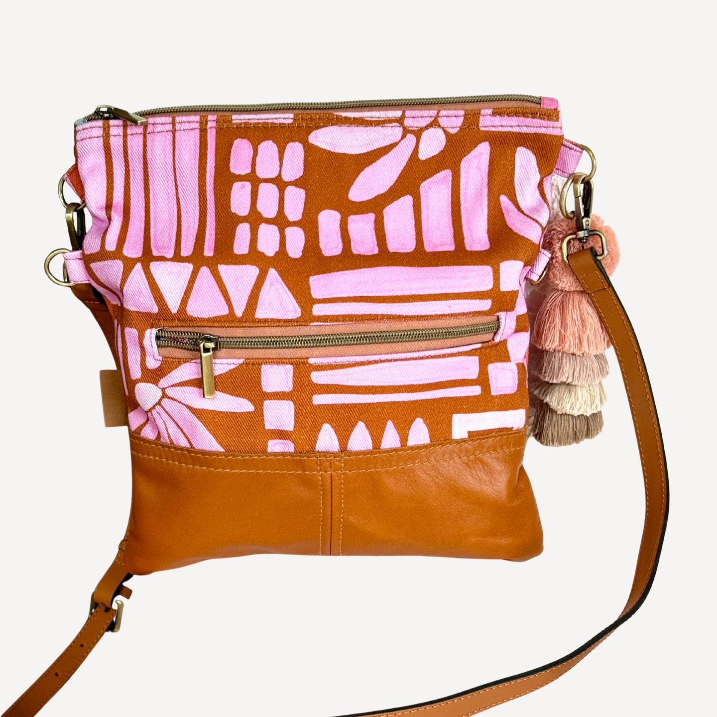 Pink Paint Fold Over Bag