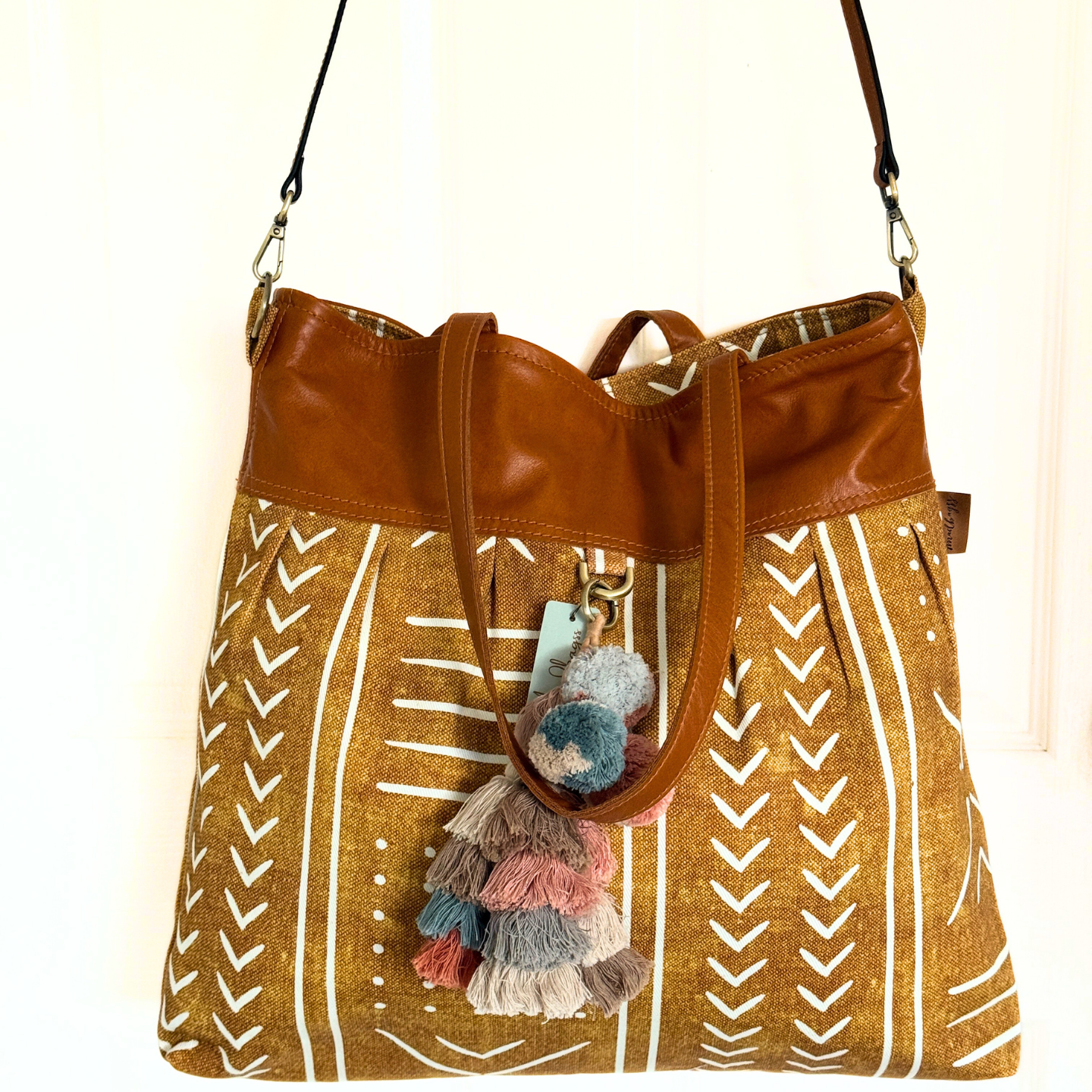 Tan Mudcloth Weekender