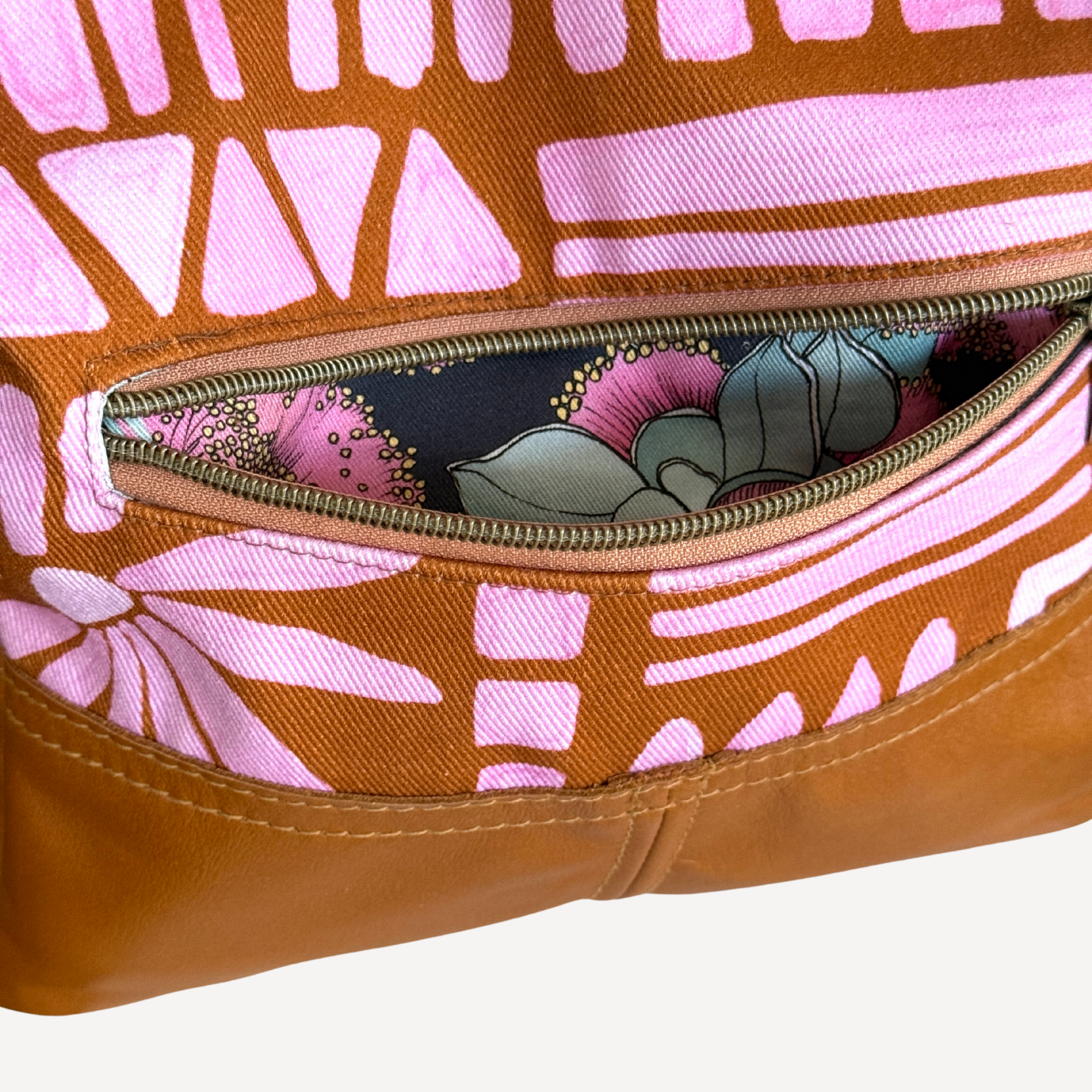 Pink Paint Fold Over Bag