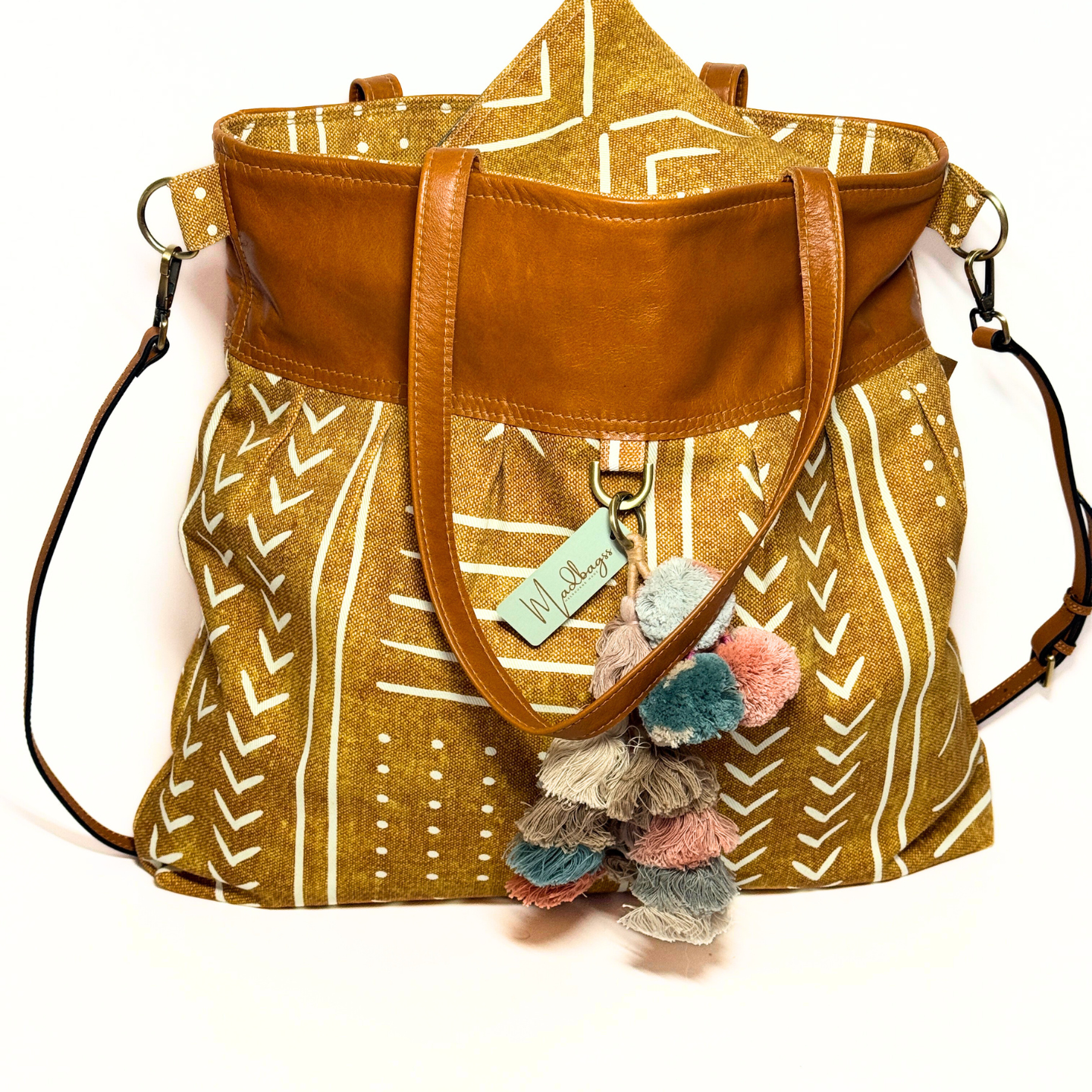 Tan Mudcloth Weekender