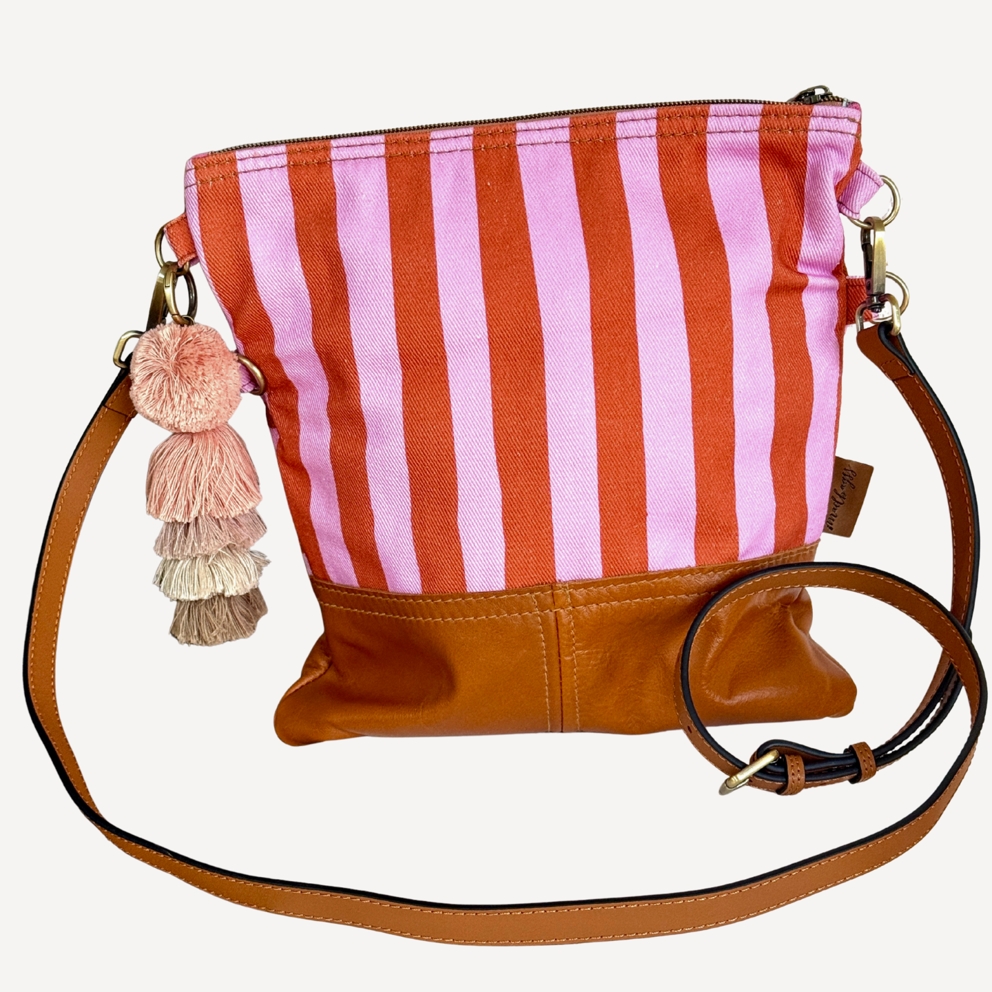 Pink Paint Fold Over Bag