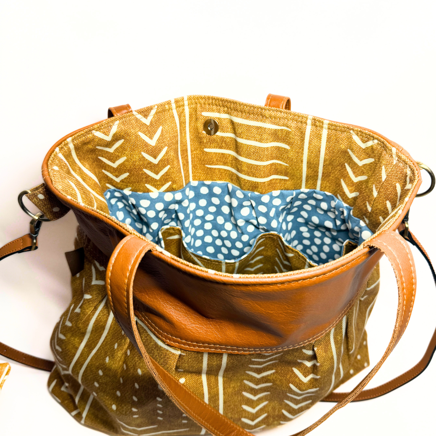 Tan Mudcloth Weekender