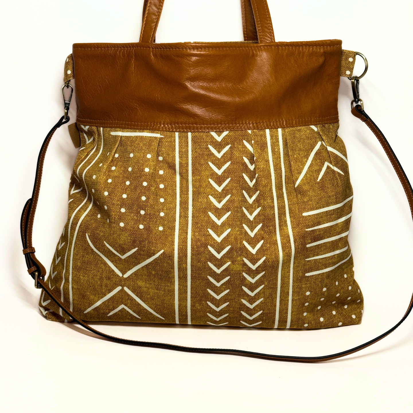 Tan Mudcloth Weekender