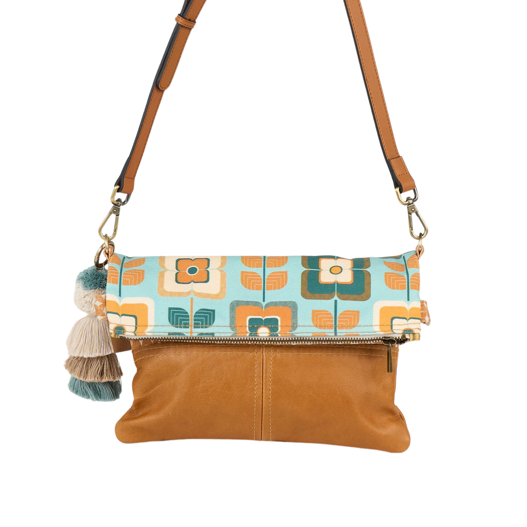 Retro Floral Foldover Bag
