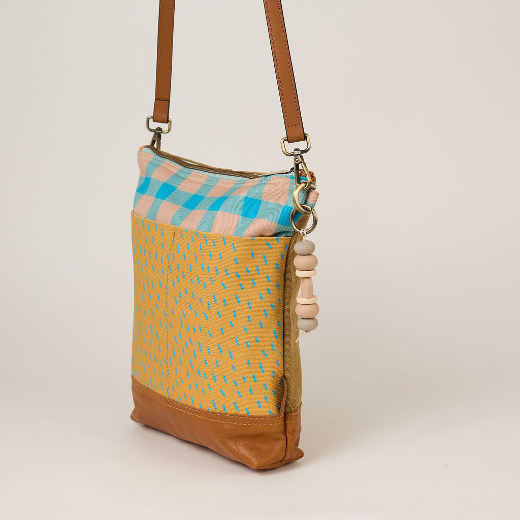 Blue Chequered Pocket Bag