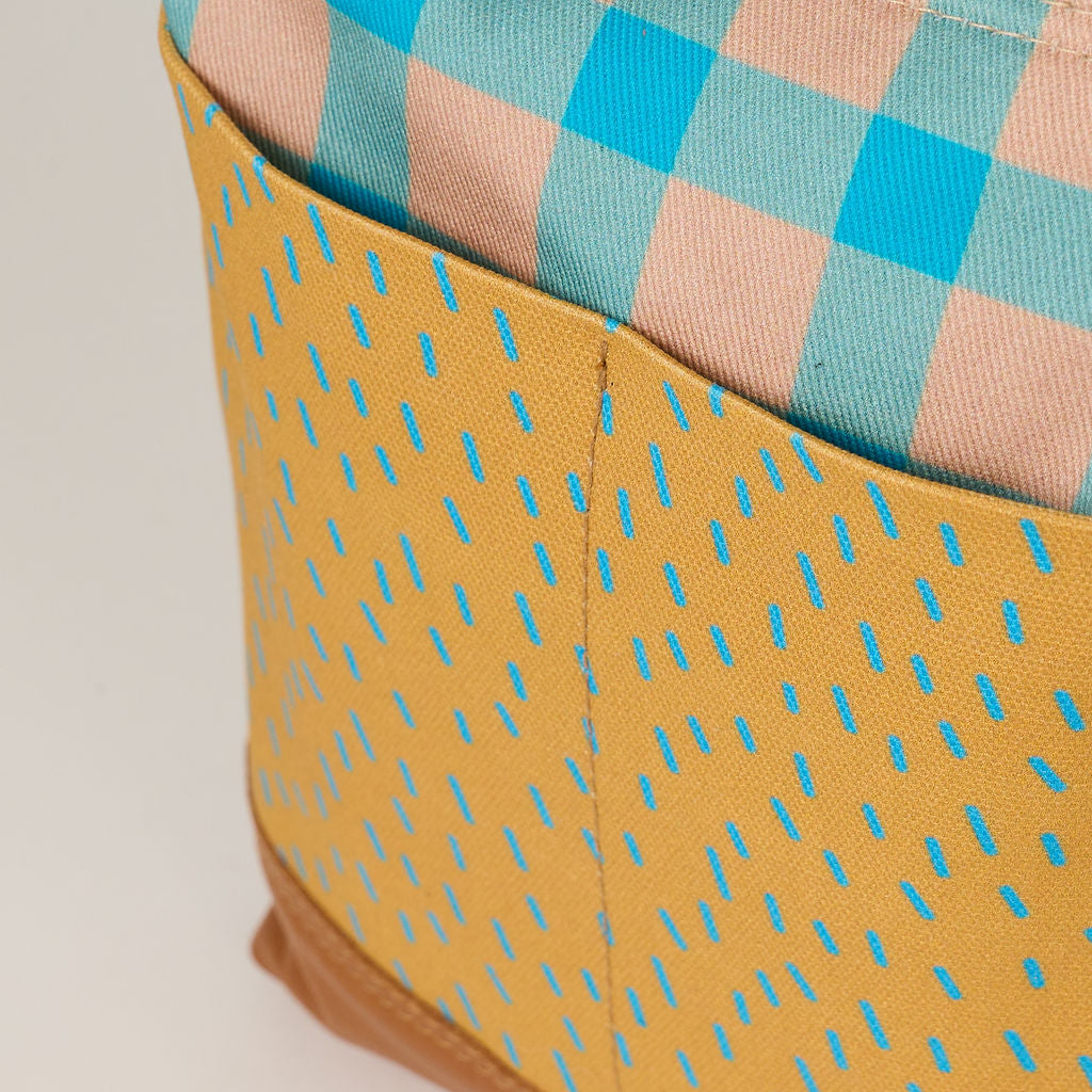 Blue Chequered Pocket Bag