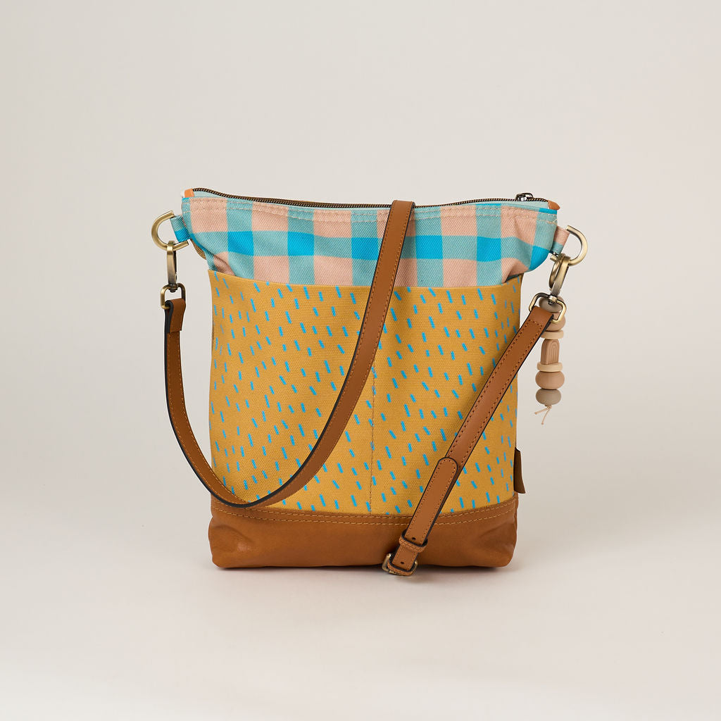 Blue Chequered Pocket Bag