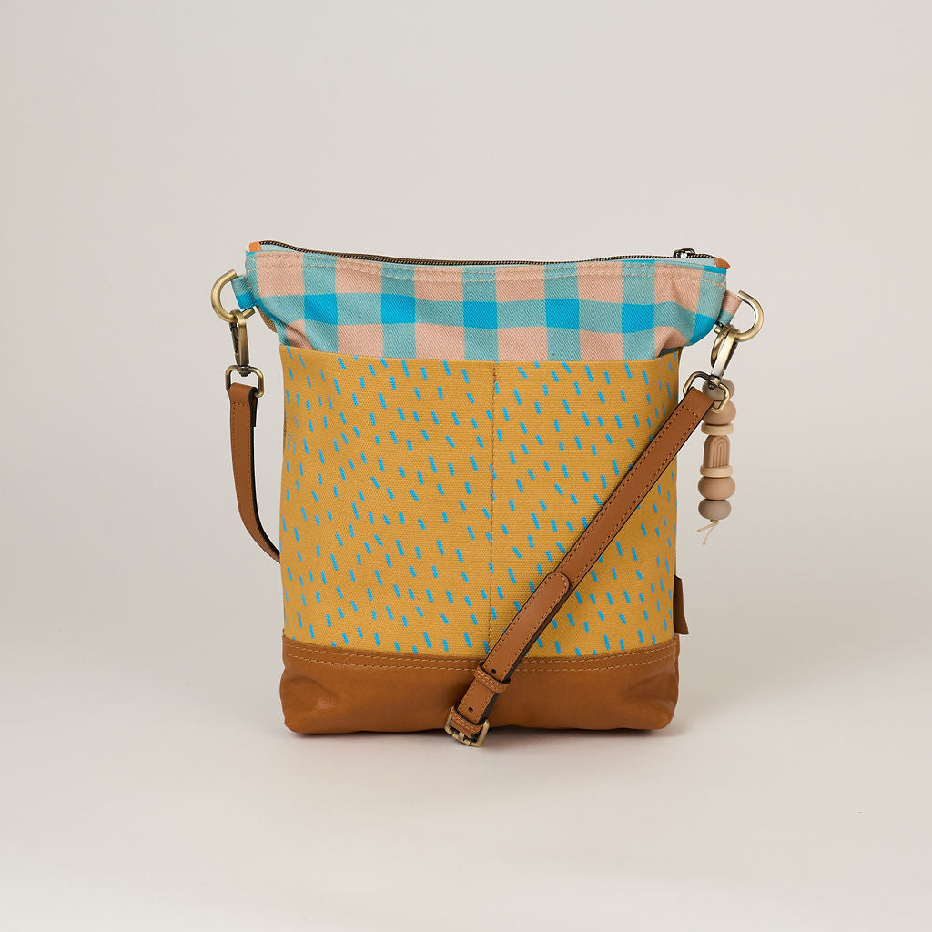 Blue Chequered Pocket Bag