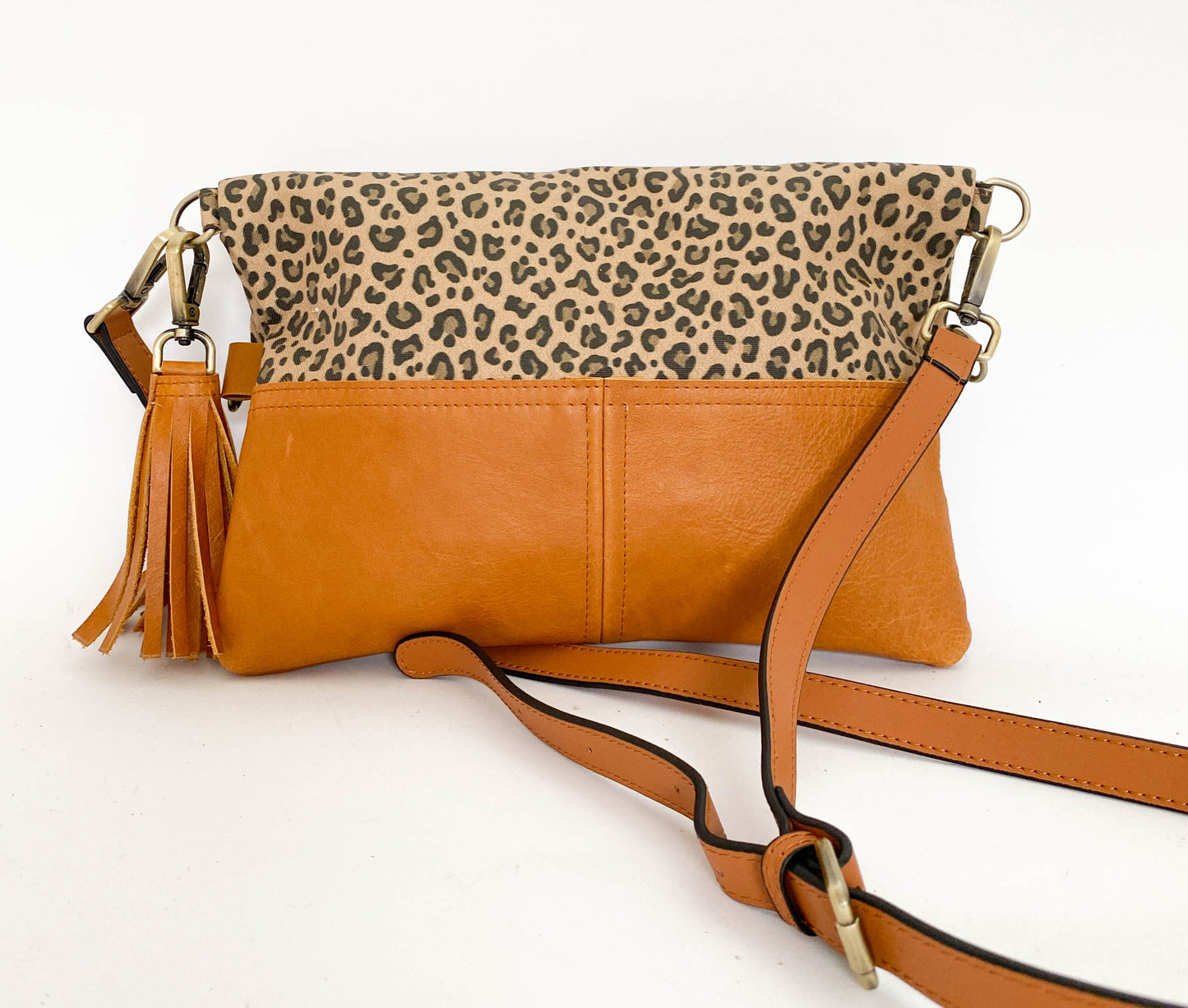 Leopard Fold-over Bag