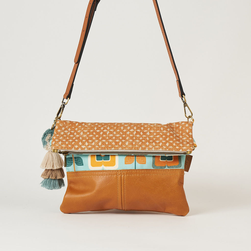 Retro Floral Foldover Bag