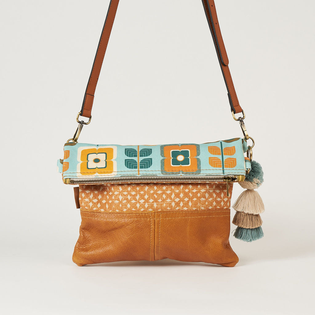 Retro Floral Foldover Bag