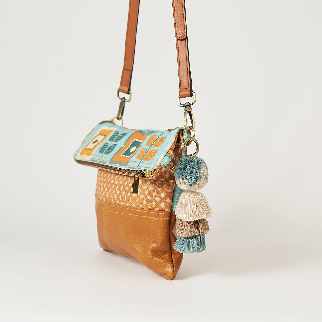 Retro Floral Foldover Bag