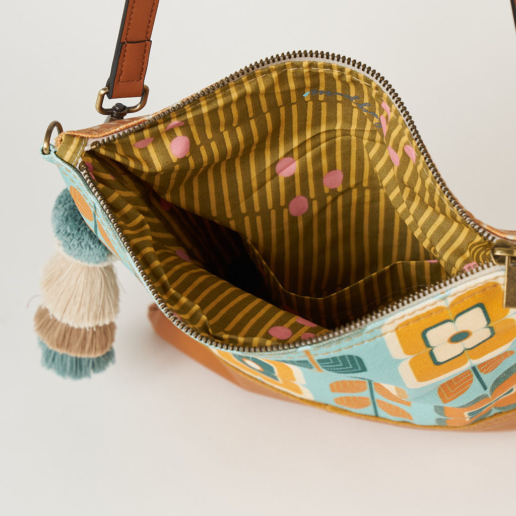 Retro Floral Foldover Bag