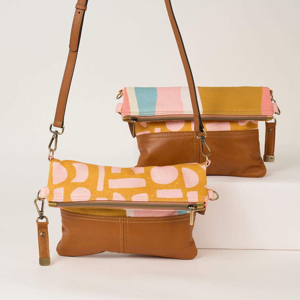 Blush shapes fold over bag