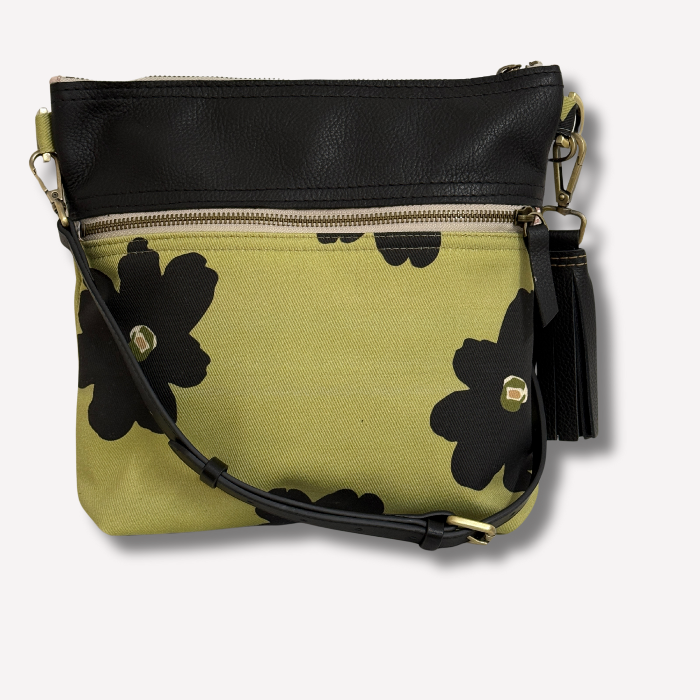 Green Boho Floral Bucket bag