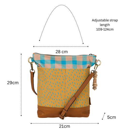 Blue Chequered Pocket Bag