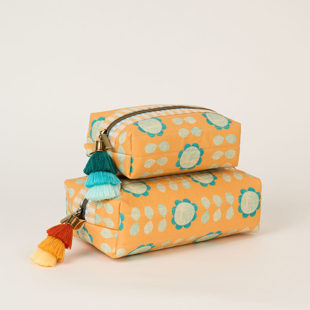 Retro Sunflower Box Pouch