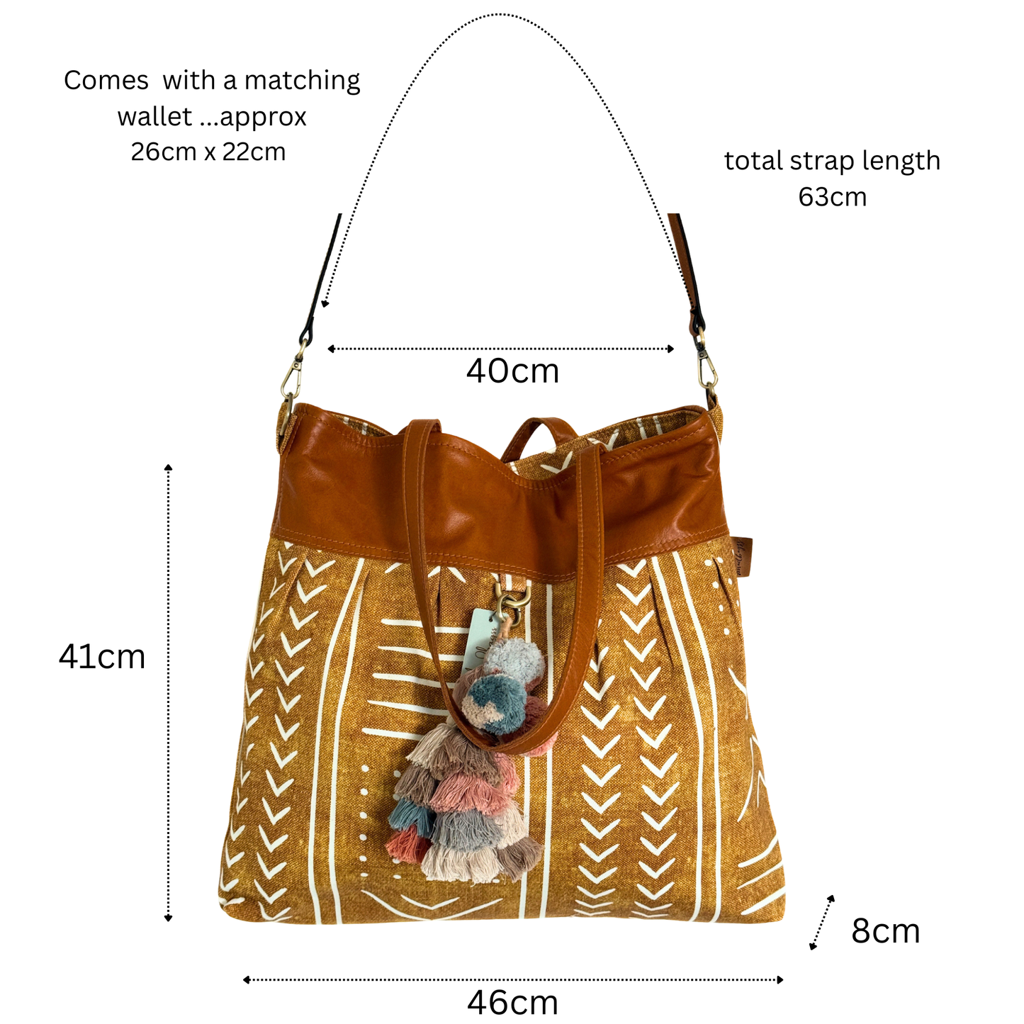 Tan Mudcloth Weekender