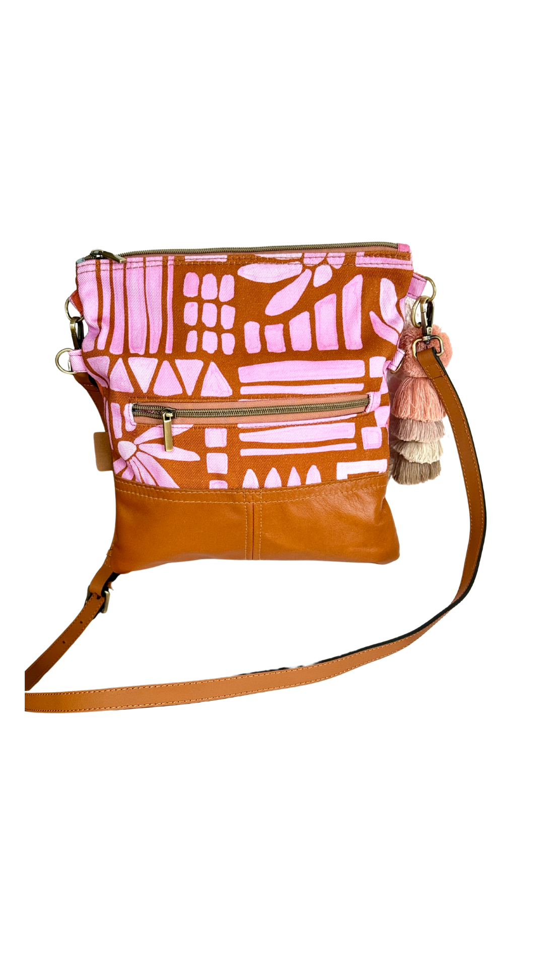 Pink Paint Fold Over Bag