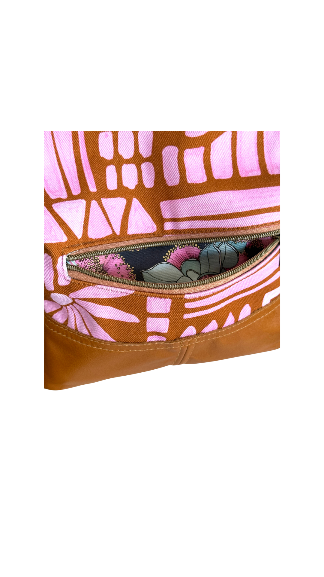 Pink Paint Fold Over Bag