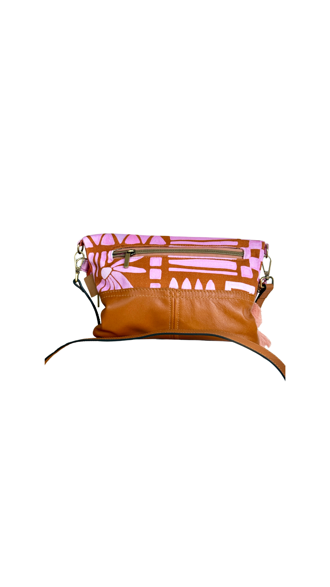 Pink Paint Fold Over Bag
