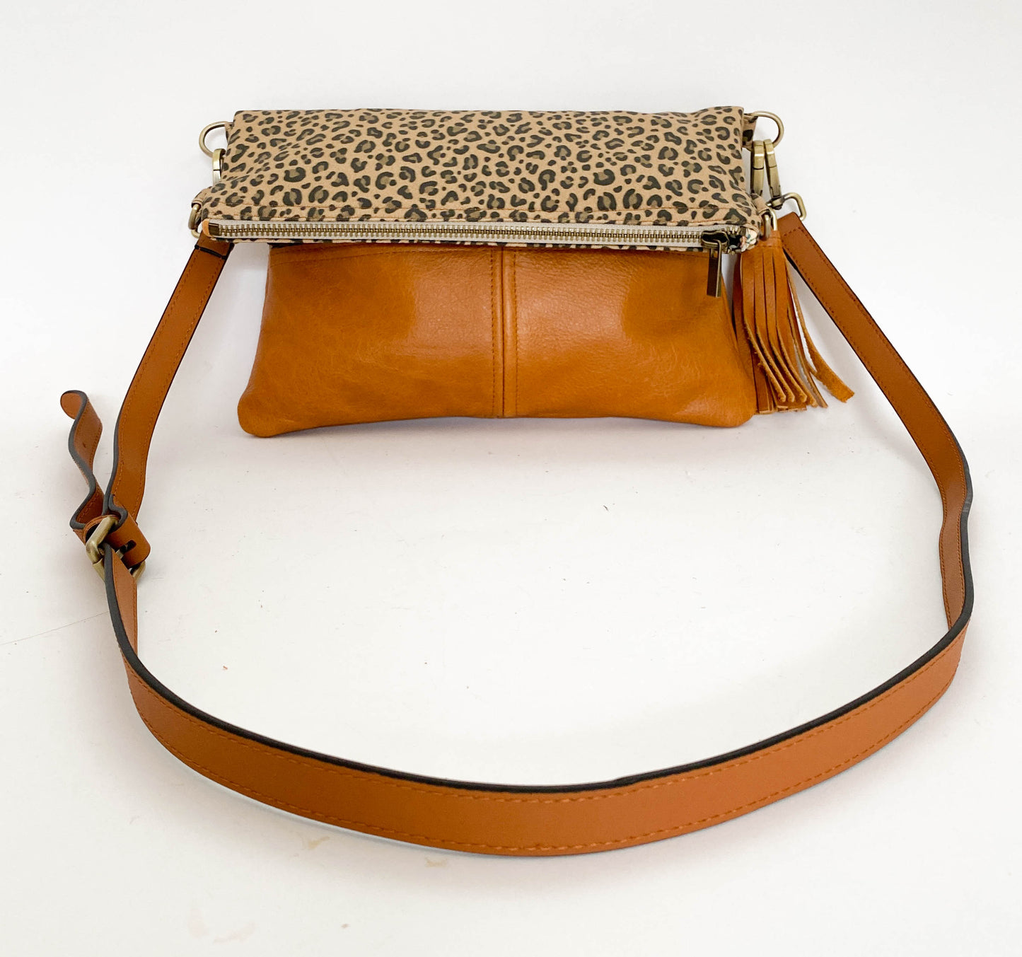 Leopard Fold-over Bag