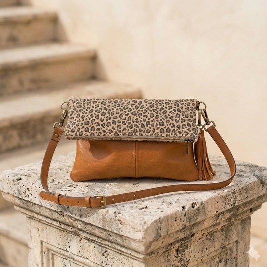 Leopard Fold-over Bag