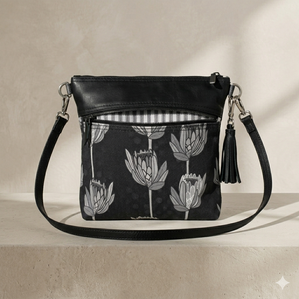 Black Protea Bucket Bag