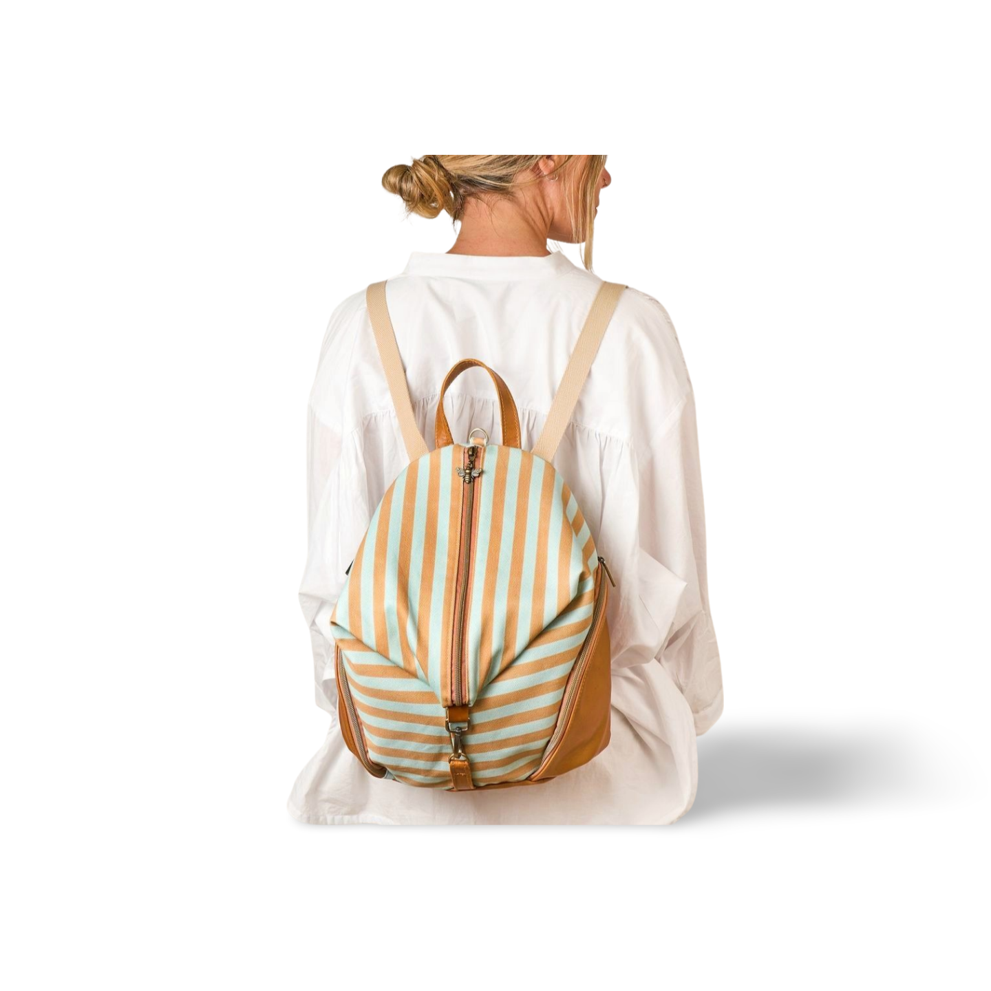 Blue/Tan Stripe Backpack
