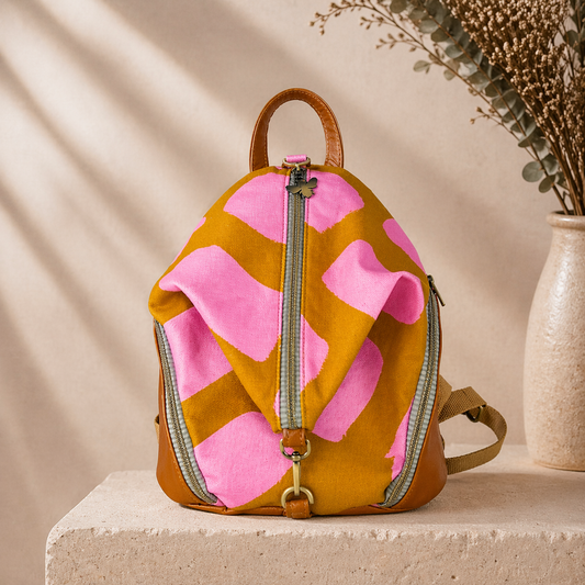 Tan/Pink Paint Dash Backpack