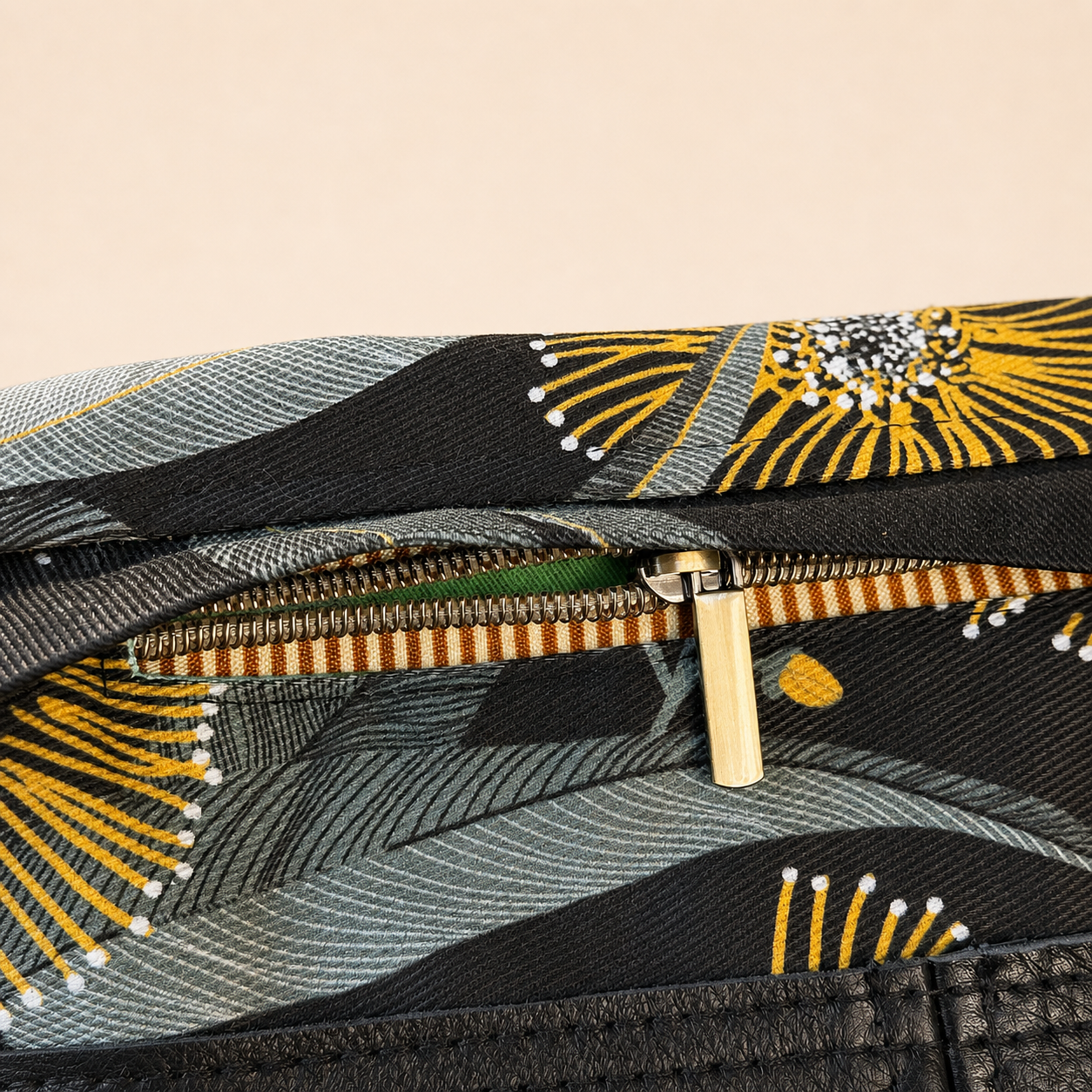 Yellow eucalyptus foldover Bag