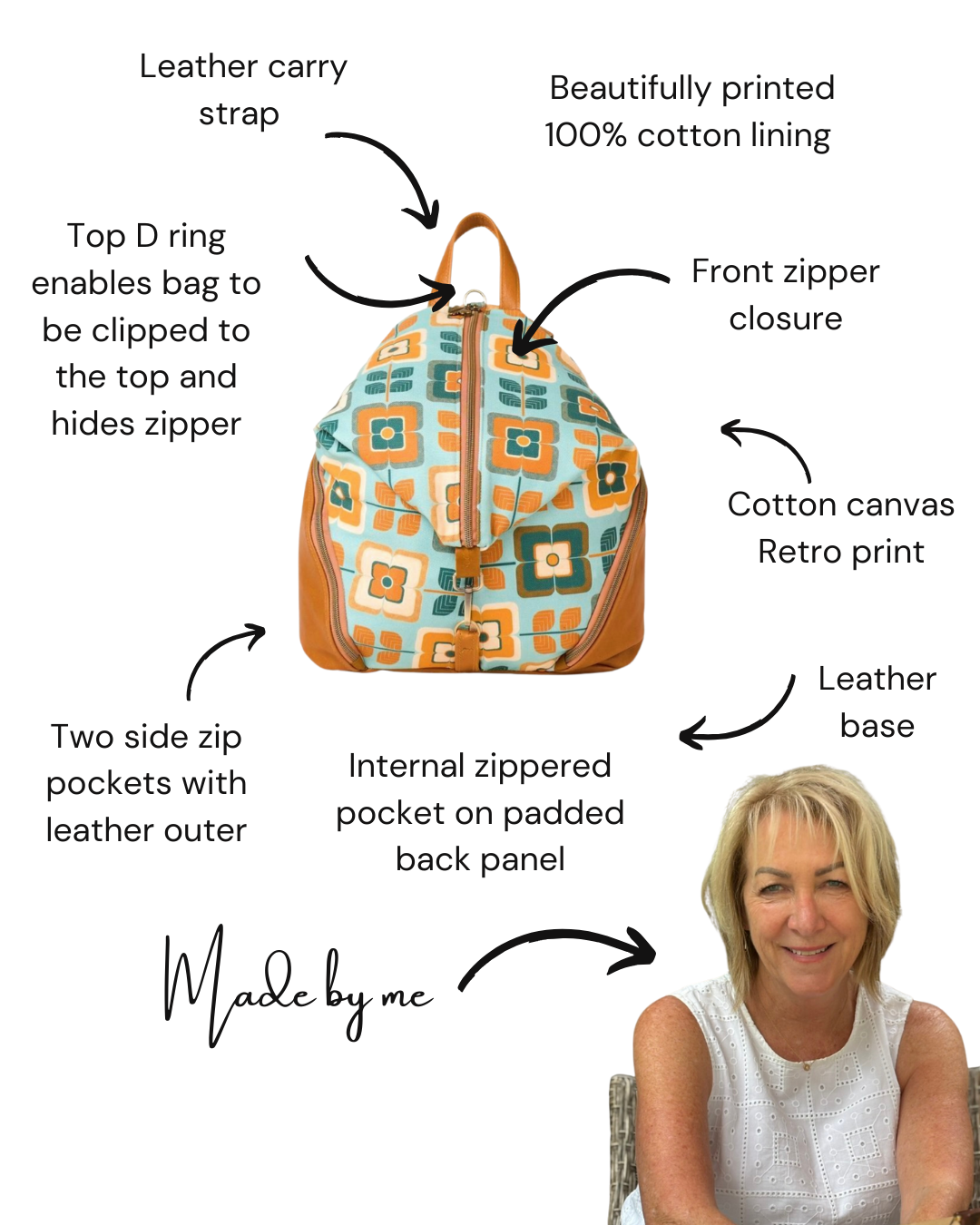 Retro Floral Backpack