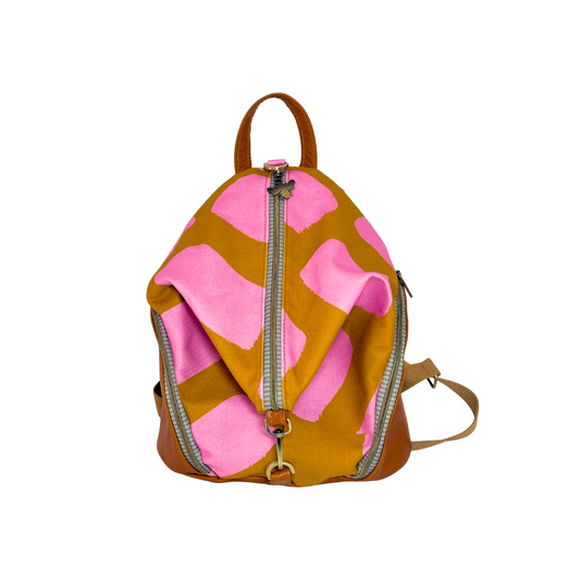 Tan/Pink Paint Splash Backpack