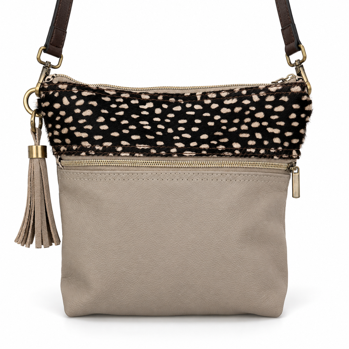 The Signature Leather Bucket Cream/ Spot Trim