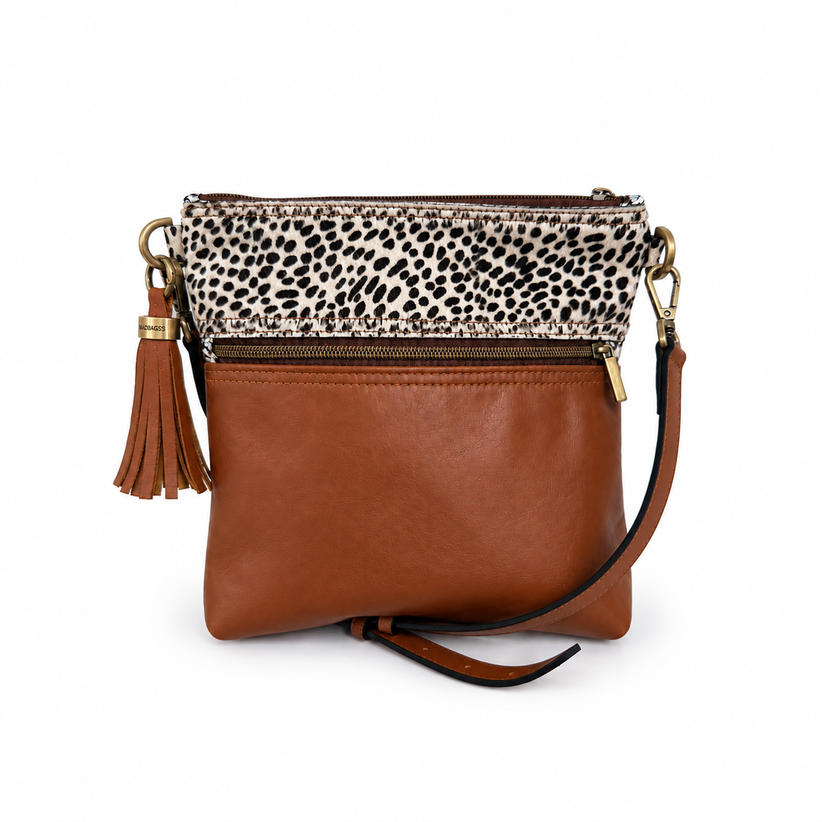 The Signature Leather Bucket Chocolate/ Spot Trim
