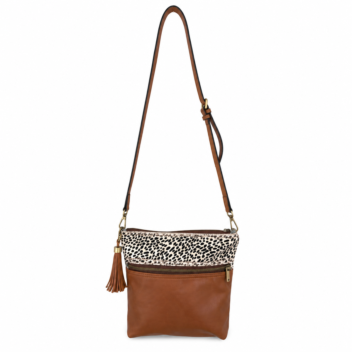 The Signature Leather Bucket Chocolate/ Spot Trim