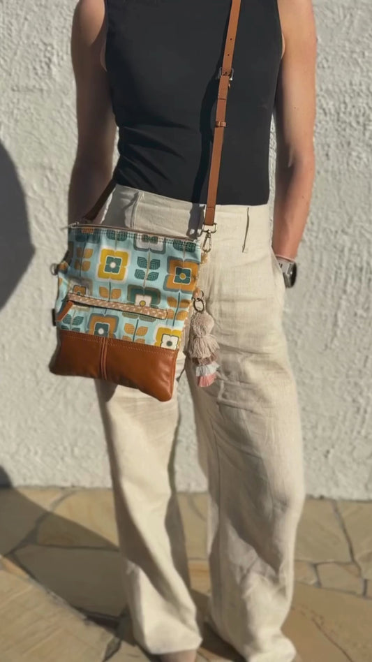 Retro Floral Foldover Bag