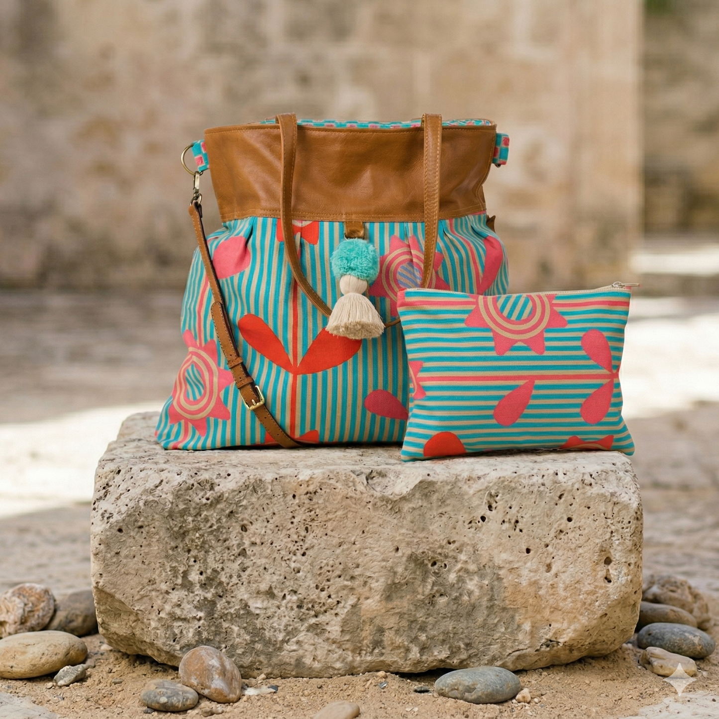 Weekender in Flowered Stripes